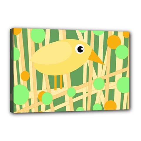 Yellow Little Bird Canvas 18  X 12  by Valentinaart