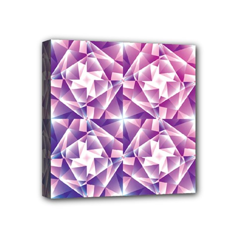 Purple Shatter Geometric Pattern Mini Canvas 4  X 4  by TanyaDraws