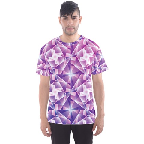 Purple Shatter Geometric Pattern Men s Sport Mesh Tee by TanyaDraws