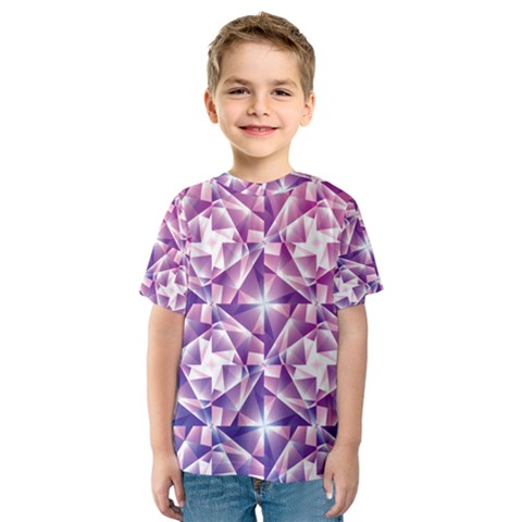 Purple Shatter Geometric Pattern Kid s Sport Mesh Tee by TanyaDraws