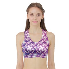 Purple Shatter Geometric Pattern Sports Bra With Border by TanyaDraws