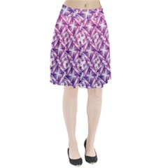 Purple Shatter Geometric Pattern Pleated Skirt