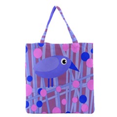 Purple And Blue Bird Grocery Tote Bag by Valentinaart