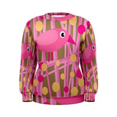 Pink Bird Women s Sweatshirt by Valentinaart