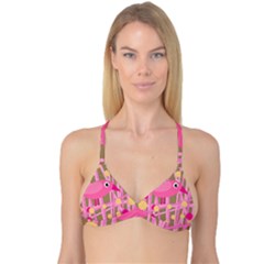 Pink Bird Reversible Tri Bikini Top by Valentinaart