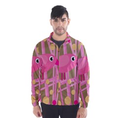 Pink Bird Wind Breaker (men) by Valentinaart