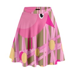 Pink Bird High Waist Skirt by Valentinaart