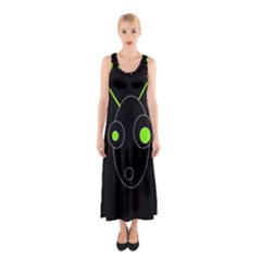 Green Alien Sleeveless Maxi Dress by Valentinaart