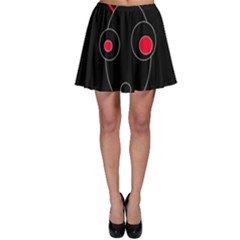 Red Alien Skater Skirt by Valentinaart