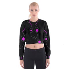 Purple Alien Women s Cropped Sweatshirt by Valentinaart