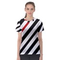 Red, black and white lines Women s Sport Mesh Tee View1