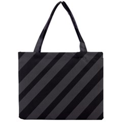 Gray And Black Lines Mini Tote Bag by Valentinaart