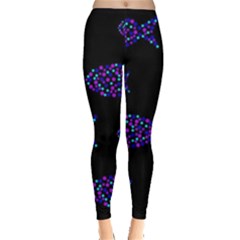 Purple Fishes Pattern Leggings  by Valentinaart