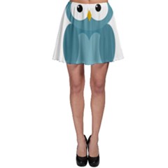 Cute Blue Owl Skater Skirt by Valentinaart