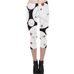 Decorative Circles Capri Leggings 