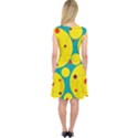 Yellow and green decorative circles Capsleeve Midi Dress View2