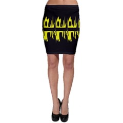 Yellow abstract pattern Bodycon Skirt