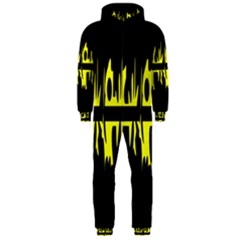 Yellow abstract pattern Hooded Jumpsuit (Men) 