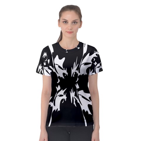 Black And White Pattern Women s Sport Mesh Tee by Valentinaart