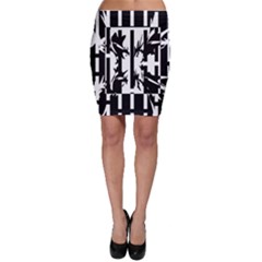 Black And White Abstraction Bodycon Skirt by Valentinaart