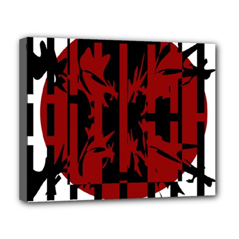 Red, Black And White Decorative Design Deluxe Canvas 20  X 16   by Valentinaart