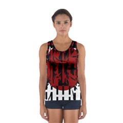 Red, Black And White Decorative Design Women s Sport Tank Top  by Valentinaart