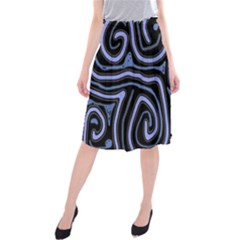 Blue Abstract Design Midi Beach Skirt by Valentinaart