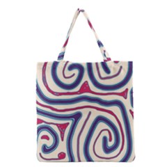 Blue And Red Lines Grocery Tote Bag by Valentinaart