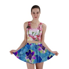 Purple Flowers Mini Skirt