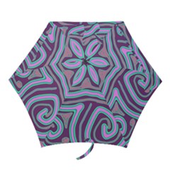 Purple Lines Mini Folding Umbrellas by Valentinaart