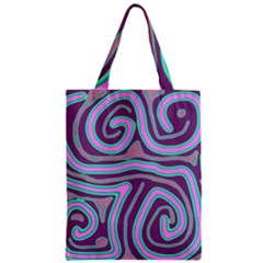 Purple Lines Zipper Classic Tote Bag by Valentinaart