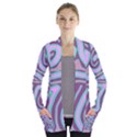 Purple lines Women s Open Front Pockets Cardigan(P194) View1