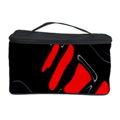 Black And Red Artistic Abstraction Cosmetic Storage Case by Valentinaart