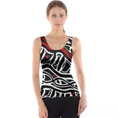 Red, Black And White Abstract Art Tank Top by Valentinaart