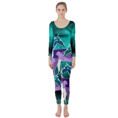  Horses Under A Galaxy Long Sleeve Catsuit by DanaeStudio