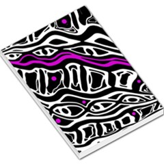 Purple, Black And White Abstract Art Large Memo Pads by Valentinaart