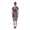 Purple, black and white abstract art Classic Short Sleeve Midi Dress View2