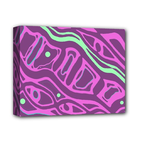 Purple And Green Abstract Art Deluxe Canvas 14  X 11  by Valentinaart