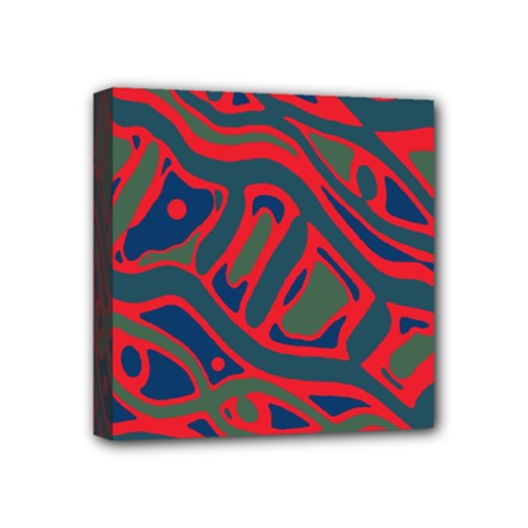 Red And Green Abstract Art Mini Canvas 4  X 4  by Valentinaart