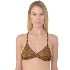 Brown Abstract Art Reversible Tri Bikini Top by Valentinaart