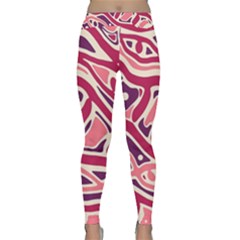 Pink And Purple Abstract Art Yoga Leggings  by Valentinaart