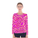 Pink abstract art Women s Long Sleeve Tee View1