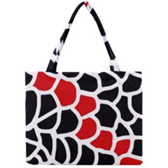 Red, Black And White Abstraction Mini Tote Bag