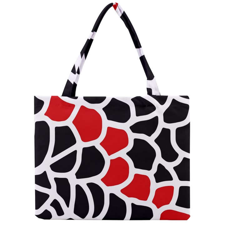 Red, black and white abstraction Mini Tote Bag