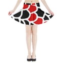 Red, black and white abstraction Mini Flare Skirt View3