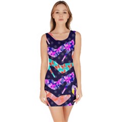 Colorful High Heels Pattern Bodycon Dress