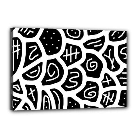 Black And White Playful Design Canvas 18  X 12  by Valentinaart