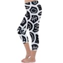 Black and white playful design Capri Winter Leggings  View2