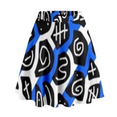 Blue Playful Design High Waist Skirt by Valentinaart