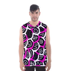 Magenta Playful Design Men s Basketball Tank Top by Valentinaart